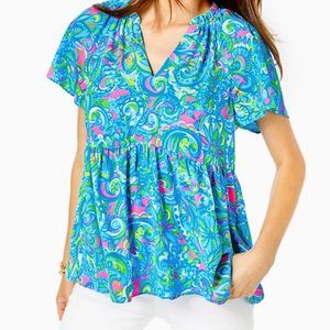Lilly Pulitzer Zadie top in Lileeze, sz XS